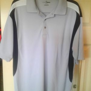 Grand slam mens golf polo grey white black XL
